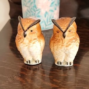Vintage MCM Bone china owl salt and pepper shakers
